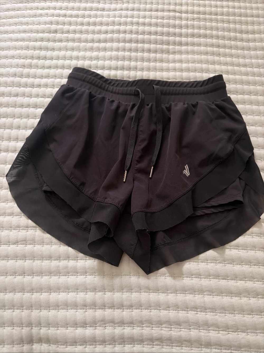 VARSITY SPIRIT Black 2-in-1 Mesh Performance Shorts Small Black Cheer Dance